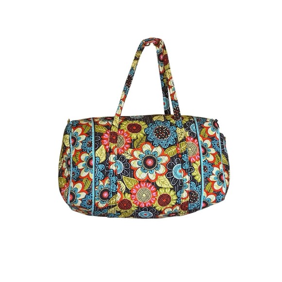 Vera Bradley Large Duffle Bag Weekender Overnight Travel Bag in Flower Shower - Picture 2 of 14